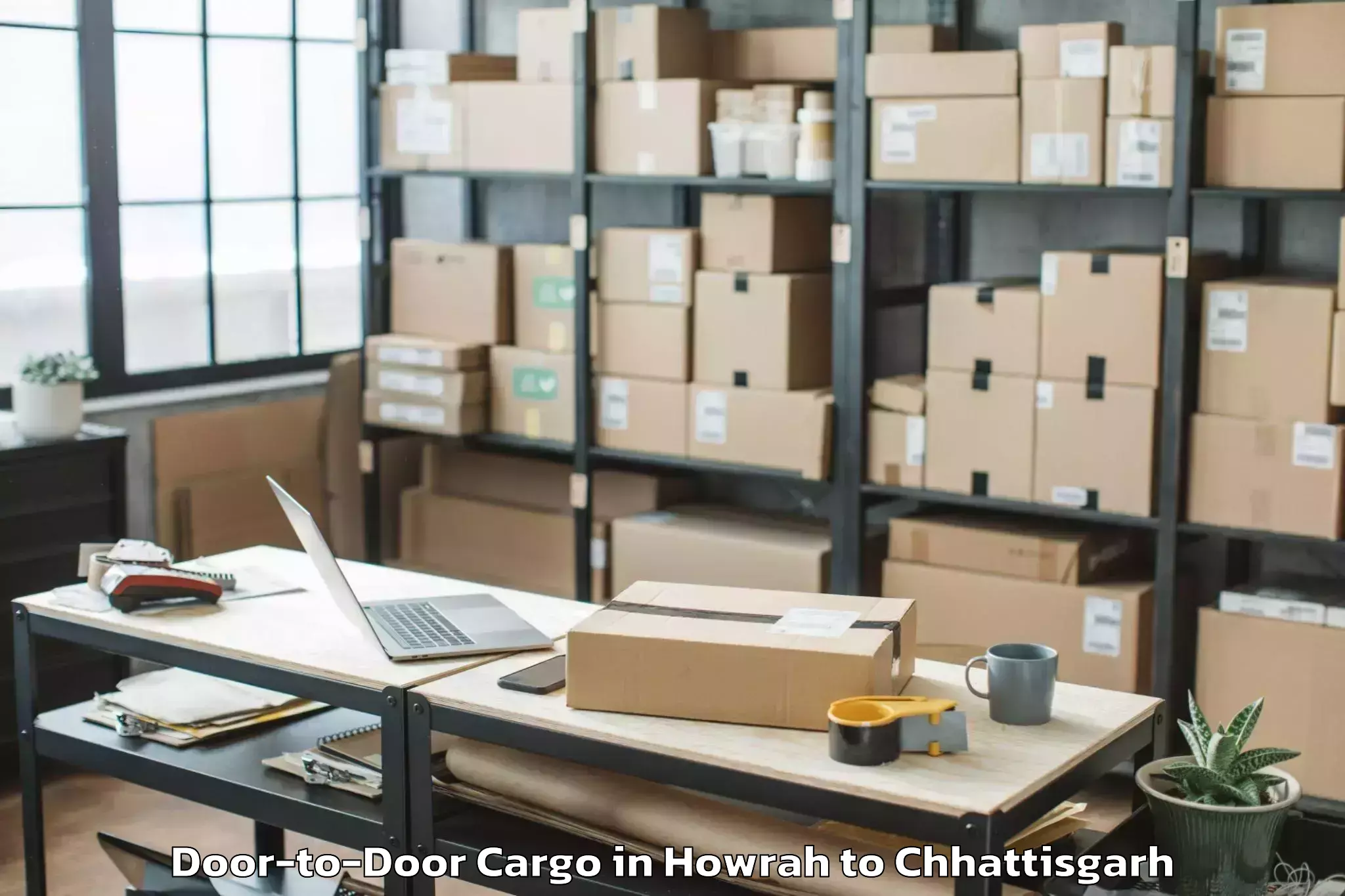 Hassle-Free Howrah to Bindranavagarh Gariyaband Door To Door Cargo